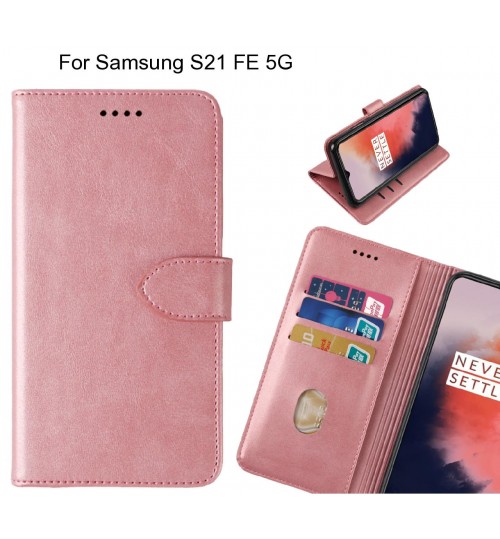 Samsung S21 Fe 5g Case Premium Leather Id Wallet Case - Rose Gold