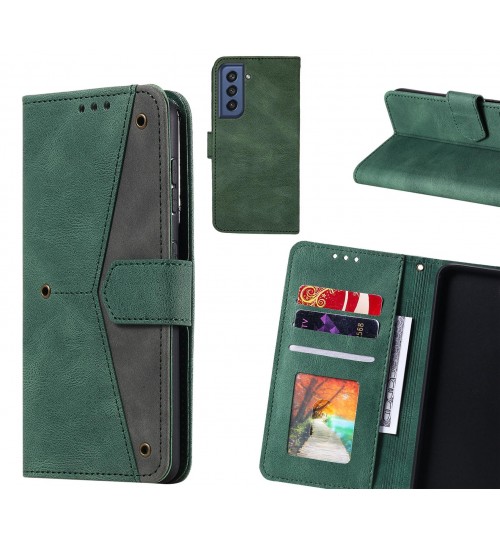 Samsung S21 Fe 5g Case Wallet Denim Leather Case Cover - Green