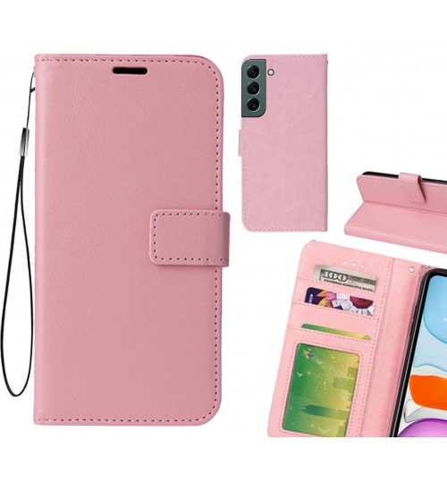 Samsung Galaxy S22 Case Fine Leather Wallet Case - Pink