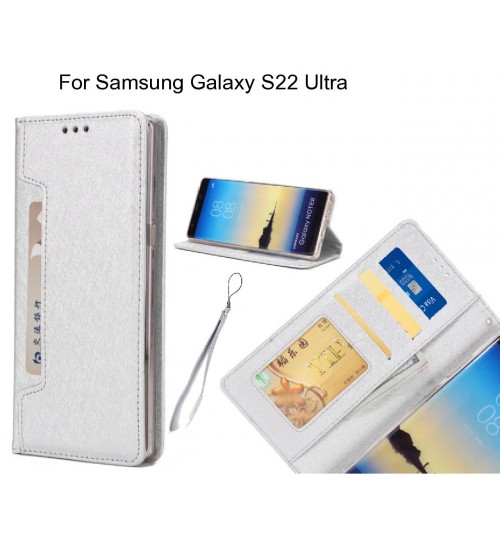 Samsung Galaxy S22 Ultra case Silk Texture Leather Wallet case