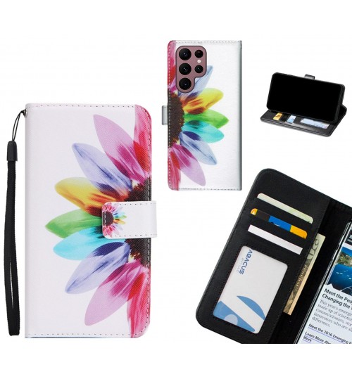 Samsung Galaxy S22 Ultra case 3 card leather wallet case printed ID