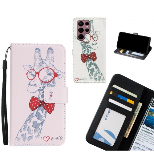 Samsung Galaxy S22 Ultra case 3 card leather wallet case printed ID