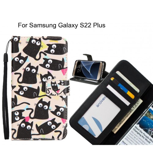 Samsung Galaxy S22 Plus case 3 card leather wallet case printed ID
