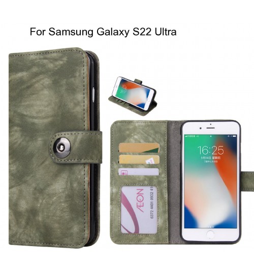 Samsung Galaxy S22 Ultra case retro leather wallet case