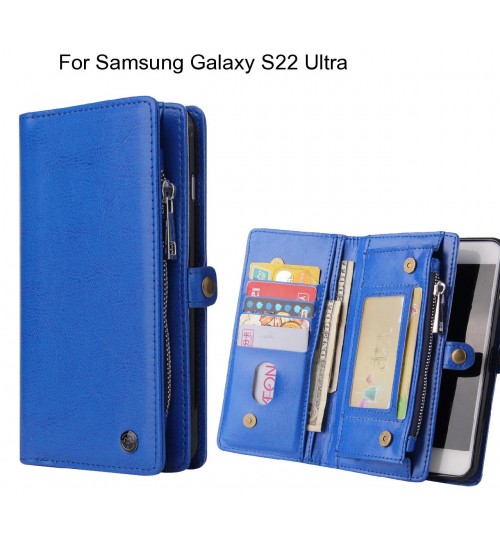 Samsung Galaxy S22 Ultra Case Retro leather case multi cards cash pocket