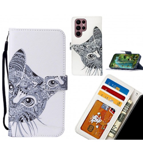 Samsung Galaxy S22 Ultra case leather wallet case printed ID