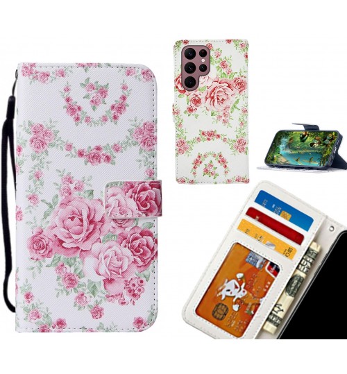 Samsung Galaxy S22 Ultra case leather wallet case printed ID