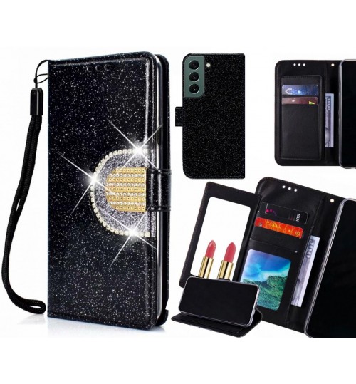 Samsung Galaxy S22 Case Glaring Wallet Leather Case With Mirror