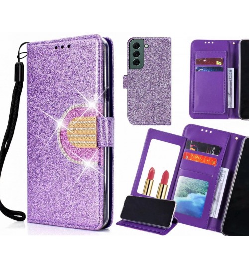 Samsung Galaxy S22 Plus Case Glaring Wallet Leather Case With Mirror