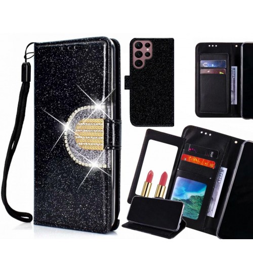 Samsung Galaxy S22 Ultra Case Glaring Wallet Leather Case With Mirror