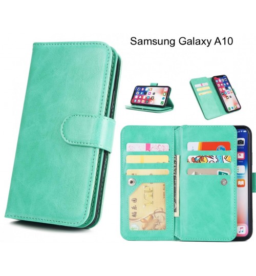 Samsung Galaxy A10 Case triple wallet leather case 9 card slots