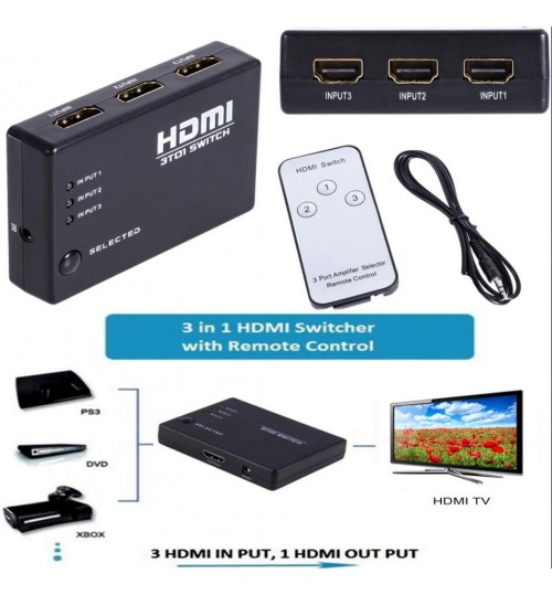 3 Port HDMI Switch Splitter