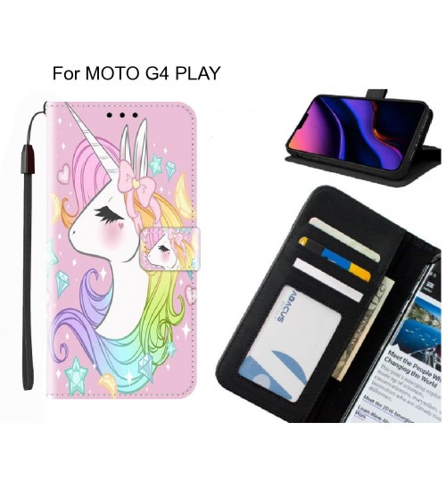 MOTO G4 PLAY case leather wallet case printed ID