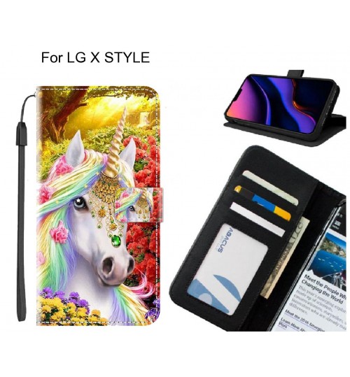 LG X STYLE case leather wallet case printed ID