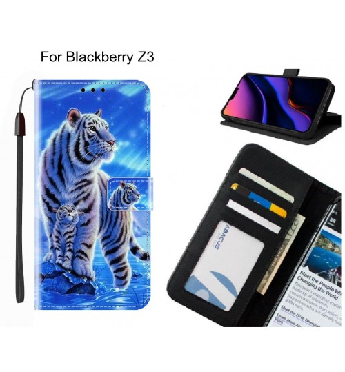 Blackberry Z3 case leather wallet case printed ID
