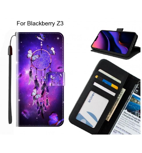 Blackberry Z3 case leather wallet case printed ID