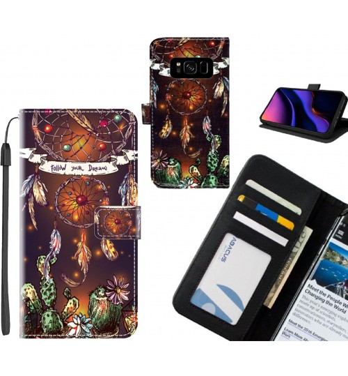 Galaxy S8 case leather wallet case printed ID