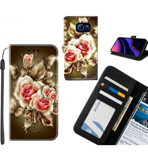 Galaxy S6 case leather wallet case printed ID