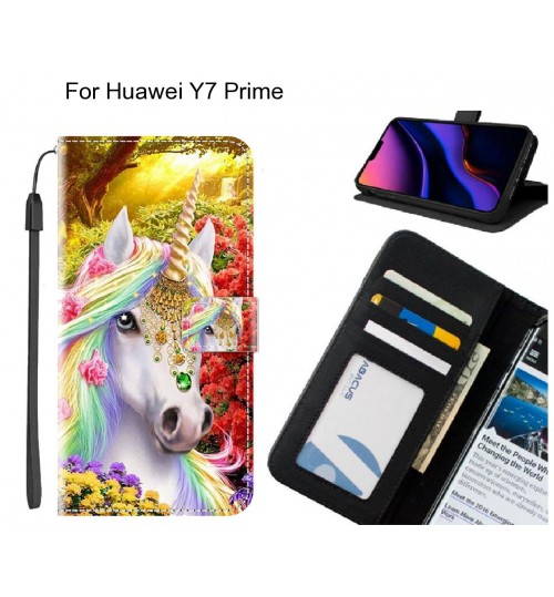 Huawei Y7 Prime case leather wallet case printed ID