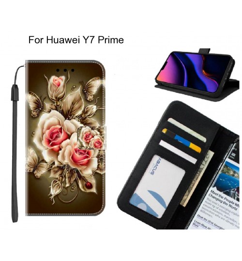 Huawei Y7 Prime case leather wallet case printed ID