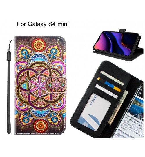 Galaxy S4 mini case leather wallet case printed ID