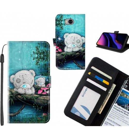 Huawei Y5 2017 case leather wallet case printed ID