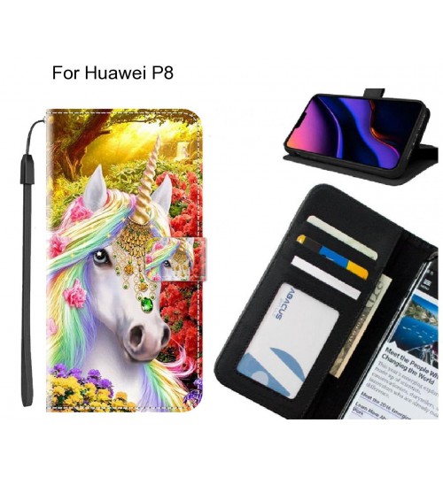 Huawei P8 case leather wallet case printed ID