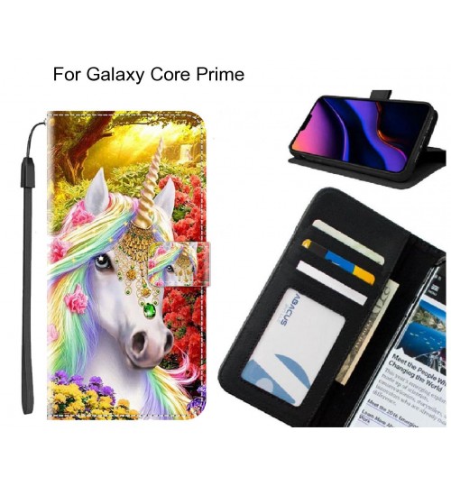 Galaxy Core Prime case leather wallet case printed ID