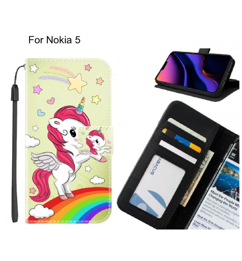 Nokia 5 case leather wallet case printed ID