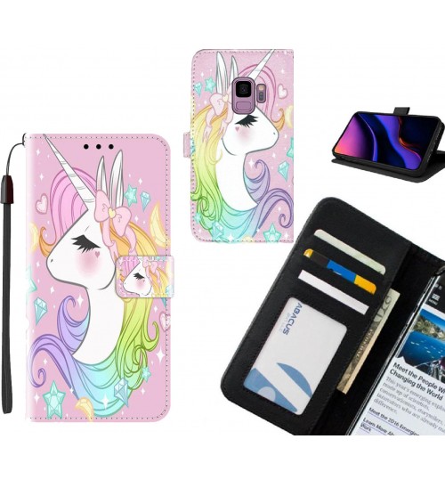 Galaxy S9 case leather wallet case printed ID