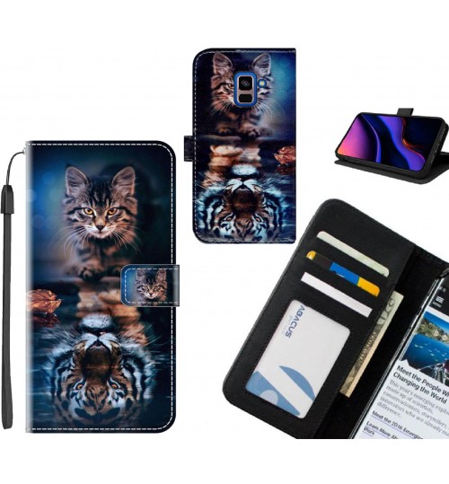 Galaxy A8 PLUS (2018) case leather wallet case printed ID