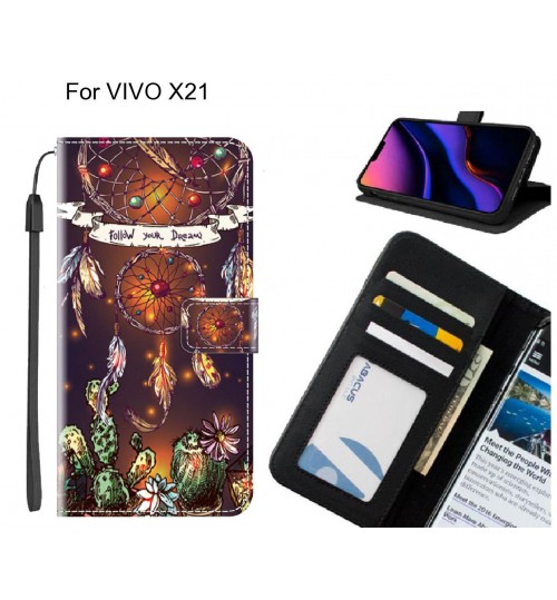 VIVO X21 case leather wallet case printed ID
