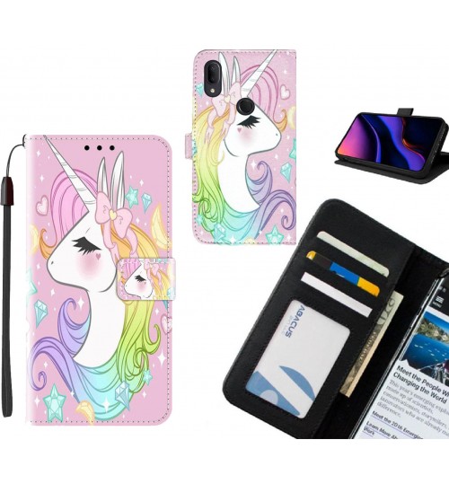 Alcatel 3v case leather wallet case printed ID