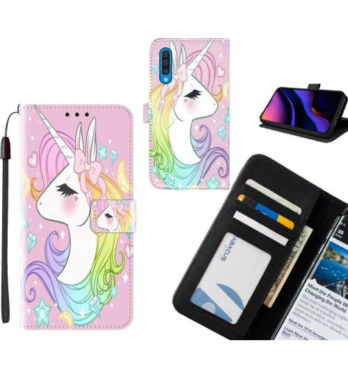 Galaxy A50 case leather wallet case printed ID