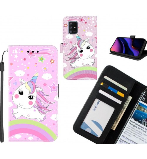 Galaxy A71 5G case leather wallet case printed ID