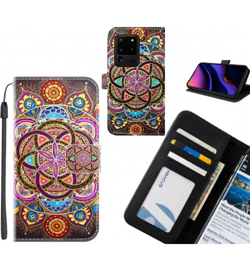 Galaxy S20 Ultra case leather wallet case printed ID