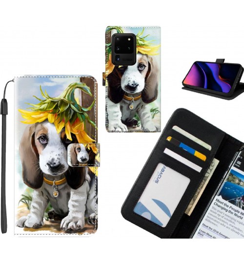 Galaxy S20 Ultra case leather wallet case printed ID