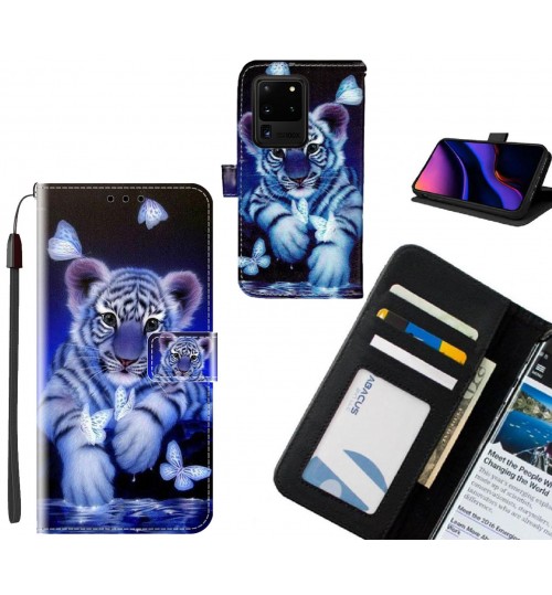 Galaxy S20 Ultra case leather wallet case printed ID