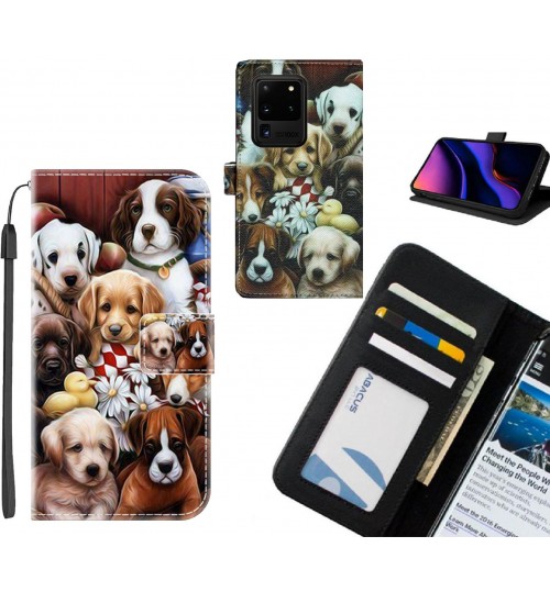 Galaxy S20 Ultra case leather wallet case printed ID