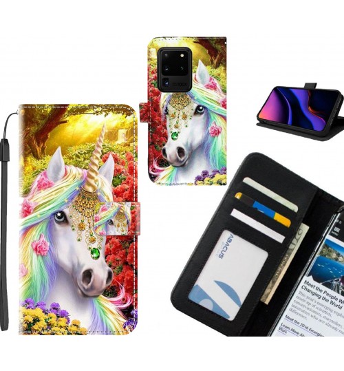 Galaxy S20 Ultra case leather wallet case printed ID