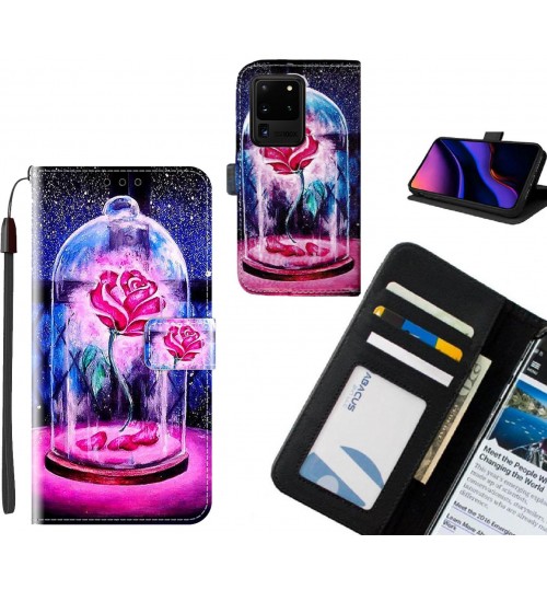 Galaxy S20 Ultra case leather wallet case printed ID