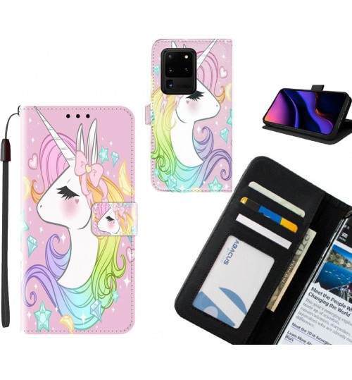 Galaxy S20 Ultra case leather wallet case printed ID