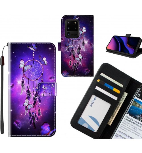 Galaxy S20 Ultra case leather wallet case printed ID