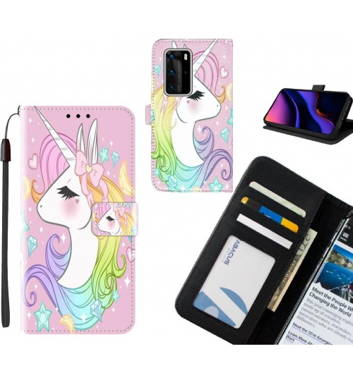 Huawei P40 Pro case leather wallet case printed ID