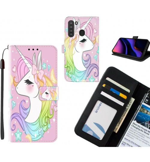 Samsung Galaxy A21 case leather wallet case printed ID