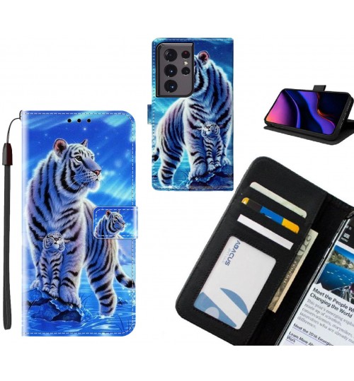 Galaxy S21 Ultra case leather wallet case printed ID