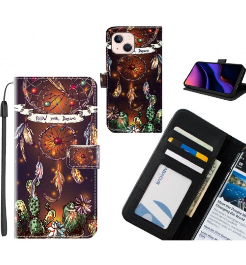 iPhone 13 Mini case leather wallet case printed ID