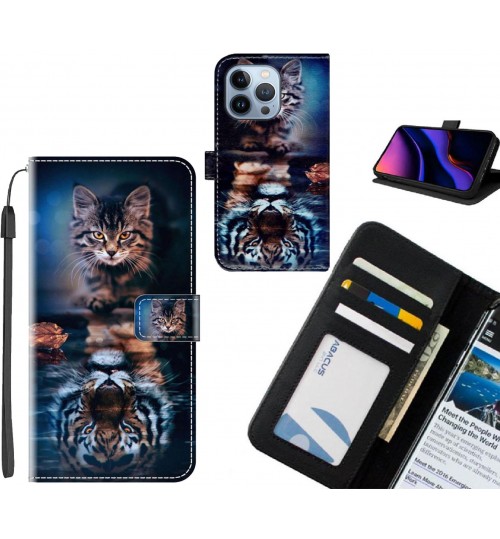 iPhone 13 Pro case leather wallet case printed ID