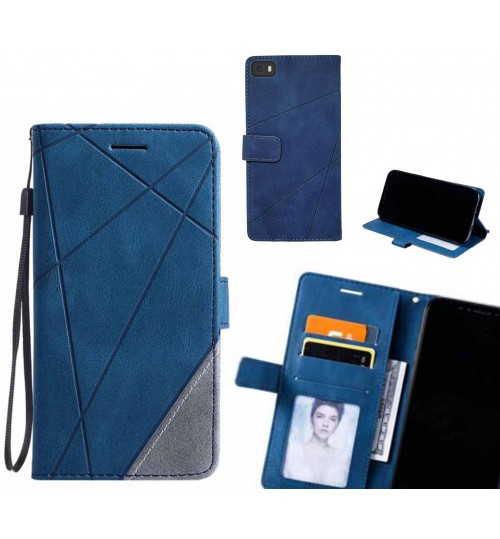 Huawei P8 Lite Case Wallet Premium Denim Leather Cover - Blue