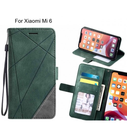 Xiaomi Mi 6 Case Wallet Premium Denim Leather Cover - Green